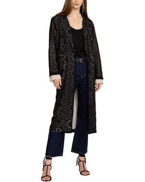 Johnny Was Skygazer Silk-Blend Coat - Black