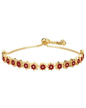Gabi Rielle Merry & Bright 14k Over Silver Cz Starburst Bracelet - White