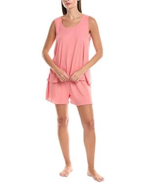 Hanro 2pc Serena Linen-blend Pyjama Set - Pink