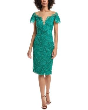 Tadashi Shoji Burgess Embroidered Lace Sheath Dress - Green