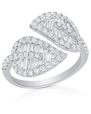 Sabrina Designs 18K 1.25 Ct. Tw. Leaf Cross Over Ring - White