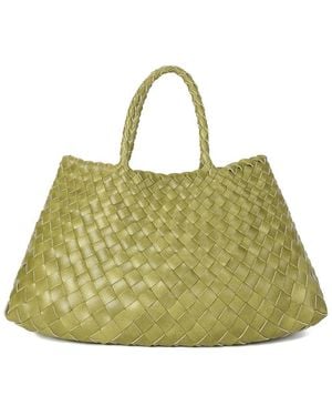Tiffany & Fred Paris Woven Leather Tote - Green