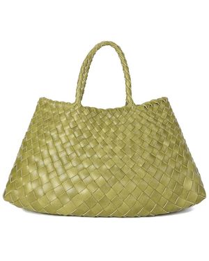 Tiffany & Fred Paris Woven Leather Tote - Green