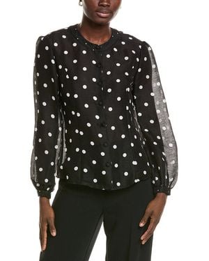 Marc Cain Linen & Silk-Blend Blouse - Black