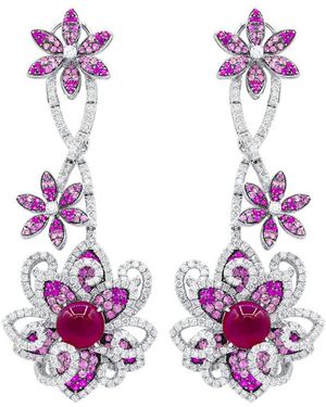 Diana M. Jewels Fine Jewellery 18k White Gold 5.57 Ct. Tw. Diamond Earrings - Purple