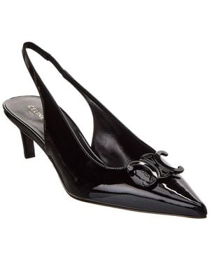 Celine Alma Triomphe Patent Slingback Pump - Black