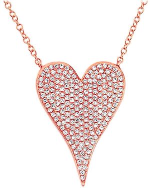 Diana M. Jewels Fine Jewelry 14k Rose Gold 0.43 Ct. Tw. Diamond Heart Necklace - Pink