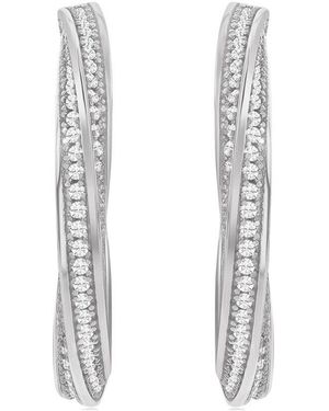 Suzy Levian CZ Jewelry Suzy Levian Silver Cz Hoops - White
