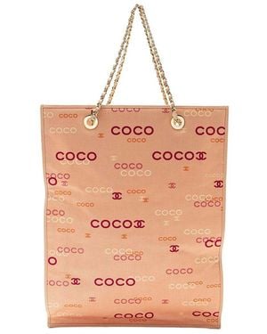 CHANEL Vintage Coco Logo Tote (authentic Pre-loved) - Pink