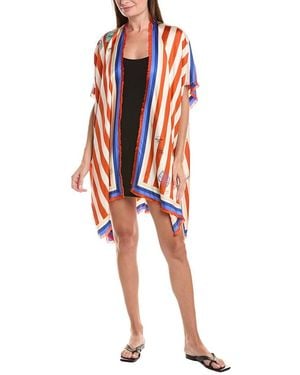 Fendi Silk Poncho - Red