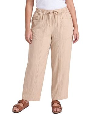 Anne Klein Plus Pull-On Straight Ankle Pant - Natural