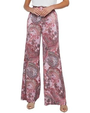 L'Agence Pilar Silk Wide Leg Pant - Red