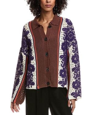 Valentino Bonded Lace Cardigan - Red