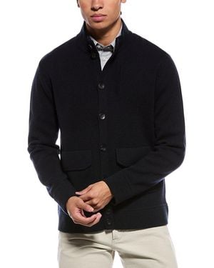 N.Peal Cashmere Wool & Cashmere-Blend Jacket - Blue