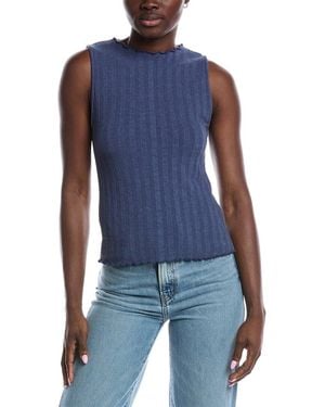 Project Social T Chasing You Funnel Neck Rib Tank - Blue