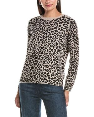Hannah Rose Cashmere-Blend Zebra Jumper - Black