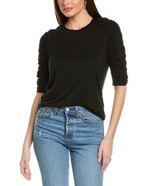 Michael Stars Carmen Shirred Top - Black