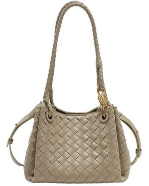 Tiffany & Fred Paris Hand-Woven Leather Shoulder Bag - Metallic