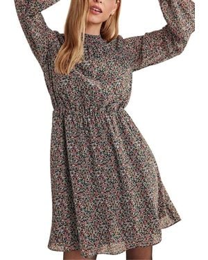Boden High Neck Flippy Mini Dress - Multicolour
