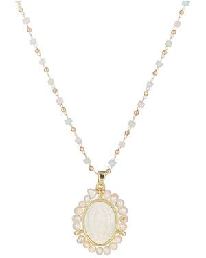 Eye Candy LA The Luxe Collection Titanium Cz Virgin Mary Pendant Necklace - Metallic