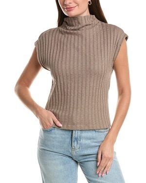Michael Stars Nara Mock Neck Top - Gray