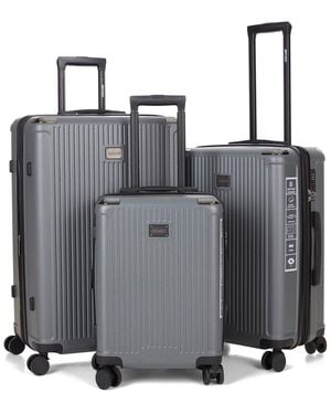 Roberto Cavalli 3pc Expandable Softcase Luggage Set - Black