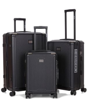 Roberto Cavalli 3pc Expandable Softcase Luggage Set - Black