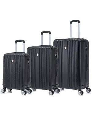 TUCCI Italy Lustria 3pc Hardside Luggage Set - Black