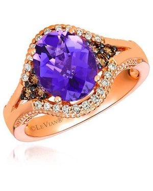 Le Vian Le Vian 14K 1.91 Ct. Tw. Diamond & Amethyst Eternity Ring - Blue