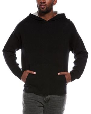 ATM Plaited Oversized Cashmere Hoodie - Black