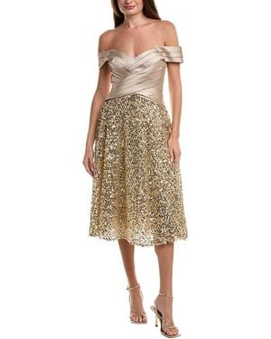 THEIA Brandy Sequin Cocktail Dress - Natural