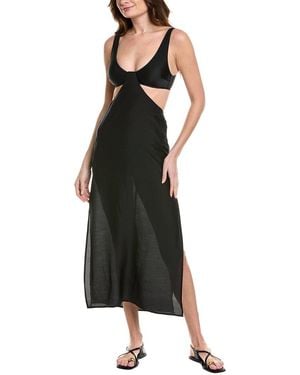 ViX Solid Midi Silk-Blend Cover-Up - Blue