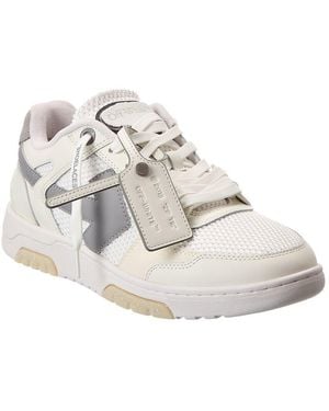 Off-White c/o Virgil Abloh Slim Out Of Office Mesh & Leather Trainer - White