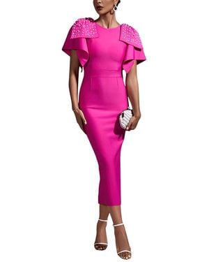 AMINA GLAM Midi Dress - Pink