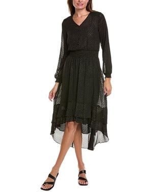 Nanette Lepore Fil Coupe Midi Dress - Black