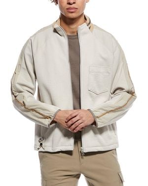 Theory Textured Knit Mixed Media Jacket - Grey