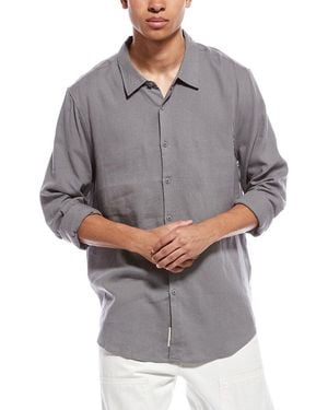 Onia Standard Linen-Blend Shirt - Gray