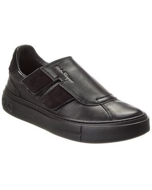 Ferragamo Leather & Suede Sneaker - Black