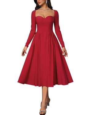 Amanda Royal Midi Dress - Red