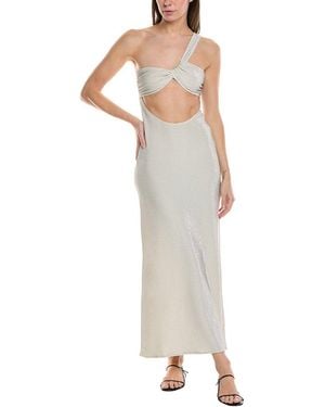 WeWoreWhat Ruched Asymmetrical Knit Maxi Dress - White