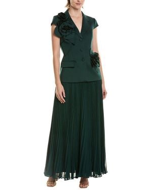 Badgley Mischka Waistcoat Gown - Green