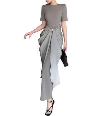 BURRYCO Short Sleeve Maxi Dress - Grey