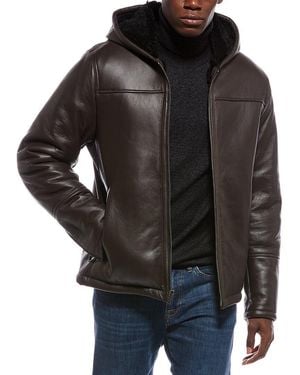 Vince Shearling Hooded Jkt - Black