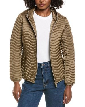 Save The Duck Jinnie Short Wave Quilt Jacket - Brown
