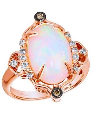 Le Vian Le Vian Neopolitan Opal 14k Rose Gold 3.44 Ct. Tw. Diamond & Opal Half-eternity Cocktail Ring - White