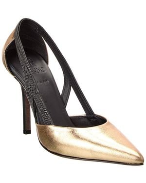 Brunello Cucinelli Leather Pump - Metallic