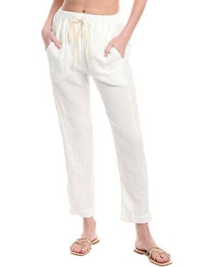 9seed Gauze High-Rise Tapered Lounge Pant - White