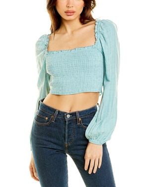 Daisy Lane Smocked Tie-Back Top - Blue