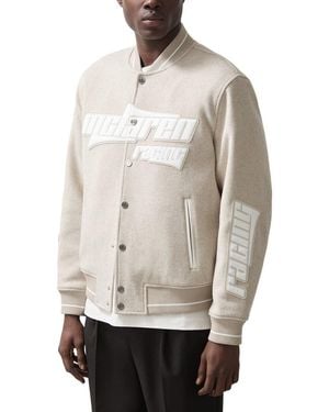 Reiss Track Wool-Blend Bomber Jacket - Grey