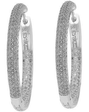 Suzy Levian CZ Jewelry Suzy Levian Silver Cz Hoops - White